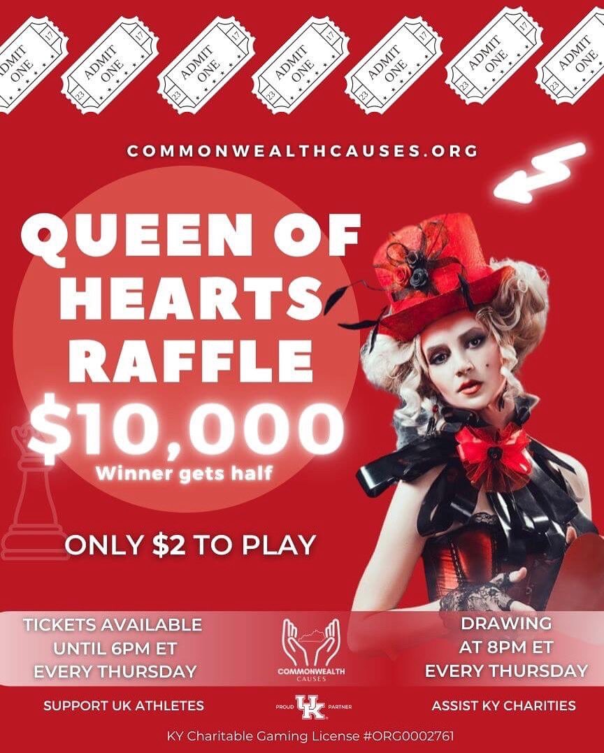 KYCauses's tweet image. 🚨 JUST A FEW HOURS LEFT to enter to win some big cash in Queen of Hearts tonight! We are on week 16 of our board. Remember, your chances of winning BIG are getting better every week!! 🎟️
Visit the link below to play!
commonwealthcauses.org/product/queen-…