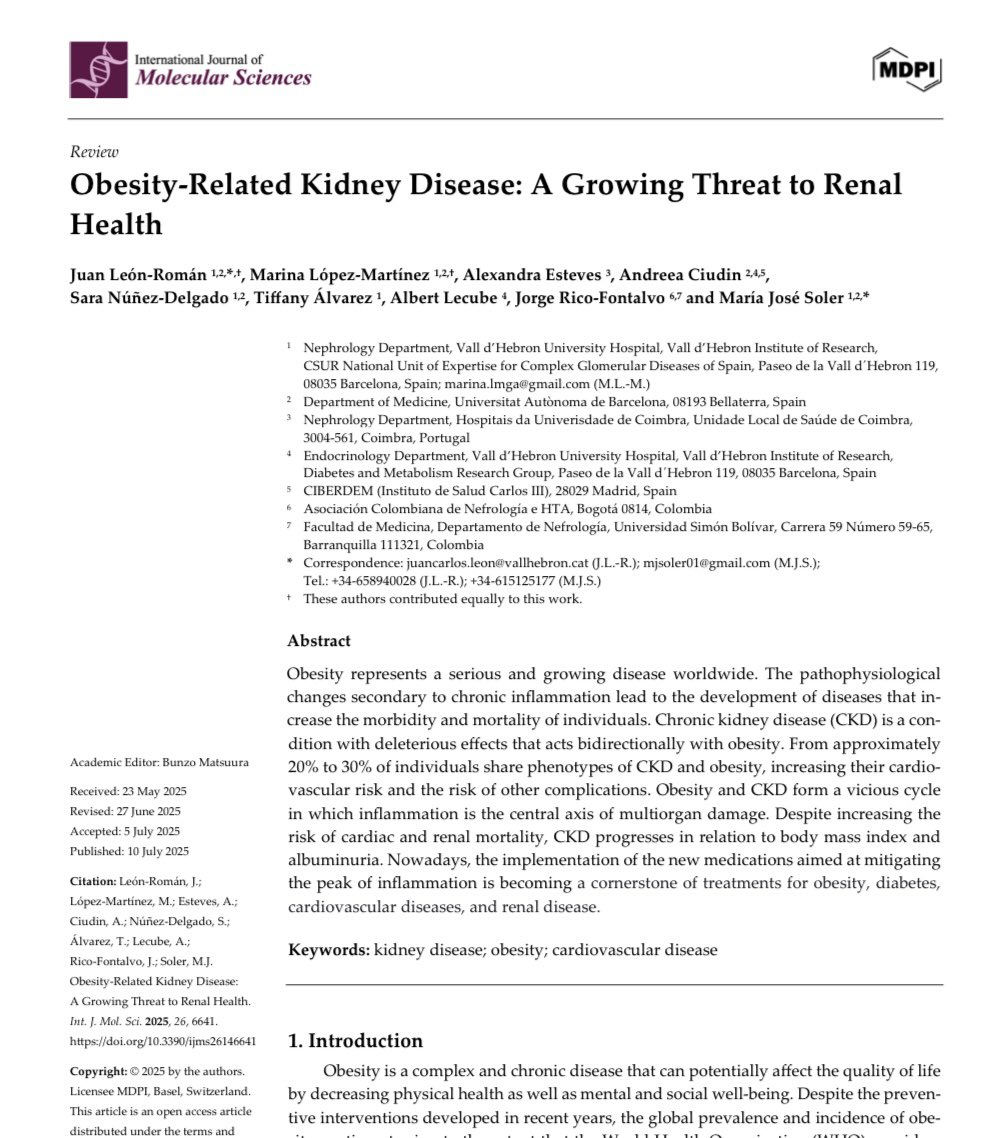 Juan Leon Roman (@juancaleonroman) on Twitter photo New one! Obesity and kidney. Check it out at IJMS! <a href="/PepaSolerR/">Maria Jose Soler</a> <a href="/jorgericof/">Dr Jorge Rico Fontalvo. MD.FISN. FSLANH , PhD</a> <a href="/AndreeaCiudin1/">Andreea Ciudin</a> <a href="/albertlecube/">Albert Lecube</a> New one! Obesity and kidney. Check it out at IJMS! <a href="/PepaSolerR/">Maria Jose Soler</a> <a href="/jorgericof/">Dr Jorge Rico Fontalvo. MD.FISN. FSLANH , PhD</a> <a href="/AndreeaCiudin1/">Andreea Ciudin</a> <a href="/albertlecube/">Albert Lecube</a>