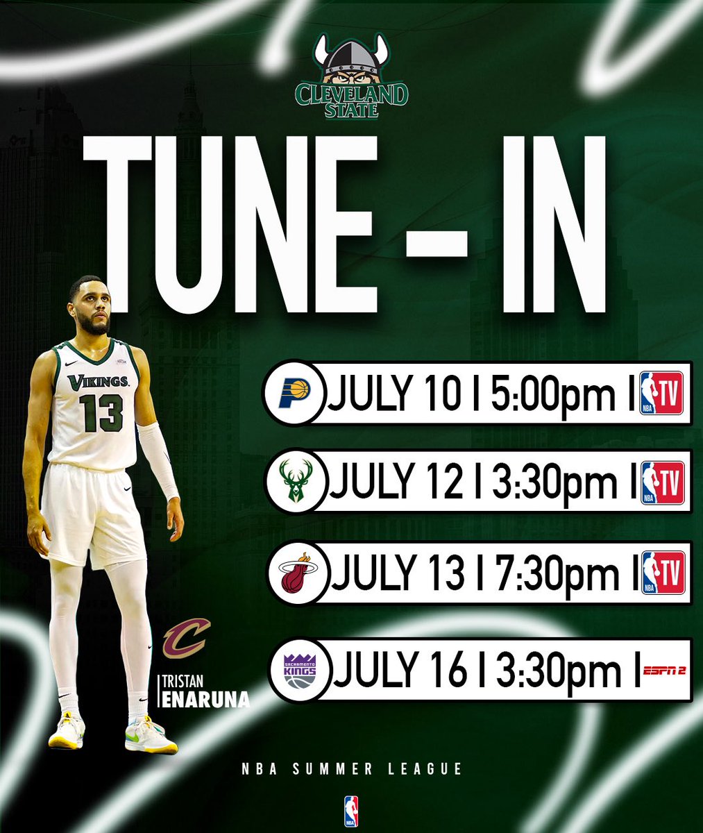 csu_basketball's tweet image. 📆 Mark those calendars and tune in to catch @TristanEnaruna and the @cavs Summer League squad in action in Las Vegas starting tonight!
For the latest Summer League news visit nba.com/summer-league/…
#BUILD | #GoVikes