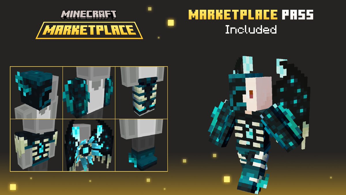 MinecraftMarket's tweet image. Channel your inner Warden with this month's free Character Creator items - included in your Marketplace Pass and Realms Plus subscriptions.
Warden wings, Warden pants, Warden boots and more! Check it out: msft.it/6016S7RSk