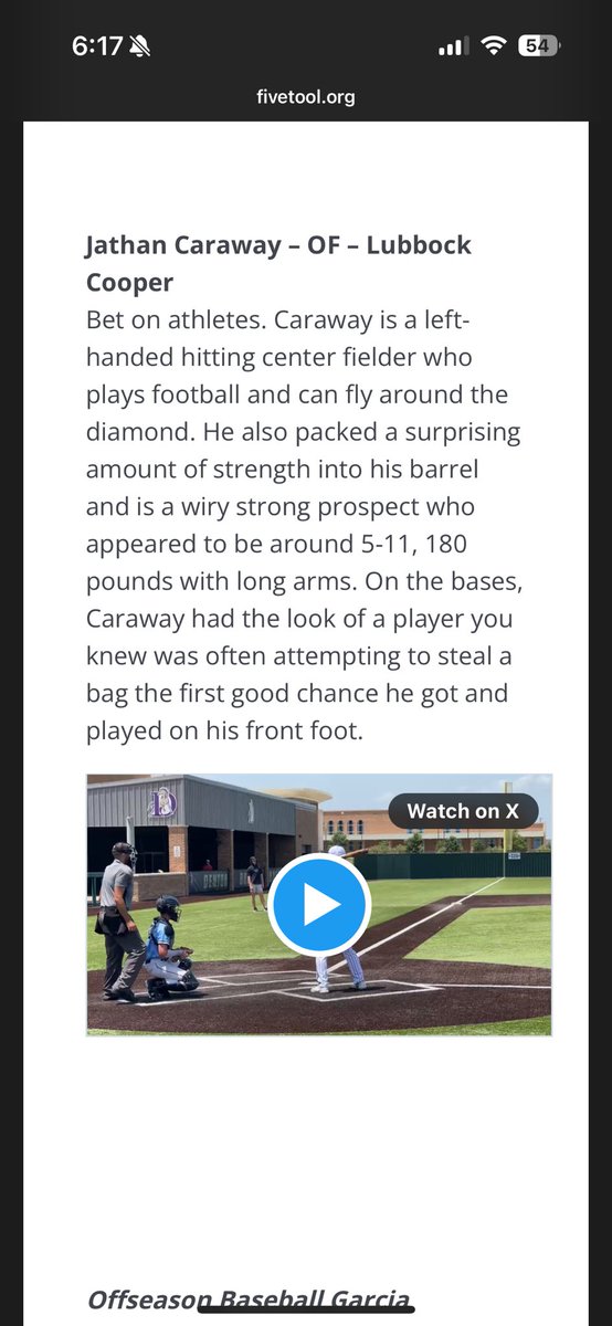 CarawayJathan's tweet photo. Thank you for the write up from the #PudgeWC @DustinLMcComas!

@baker19chris @MattFrappier @PB_Uncommitted @FiveToolTexas @HawaiianScout 

@laydenwhite @KGalmor @PTG_Royals https://t.co/Ws6FRg0ybf