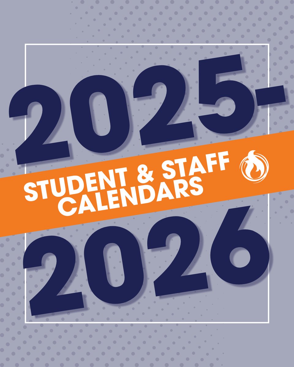Reminder: The 2025–2026 student and staff calendars are available on our website! 

bit.ly/3IkNfyQ