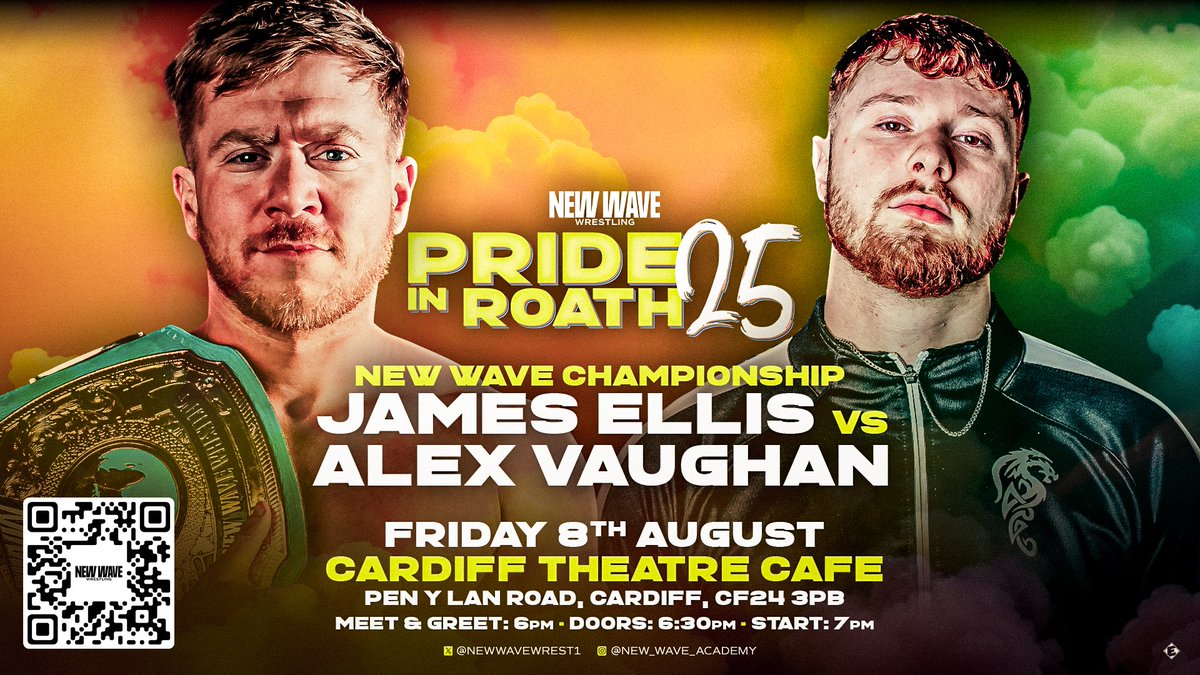 NewWaveWrestli1's tweet image. There was an awful lot to unpack following the Greatest Weekender!

But following the backstage altercation between James Ellis &amp;amp; Alex Vaughan both men want this match 

So at New Wave: Pride in Roath 2025, the NWW Championship will be defended!

James Ellis vs Alex Vaughan! 

🎟️…