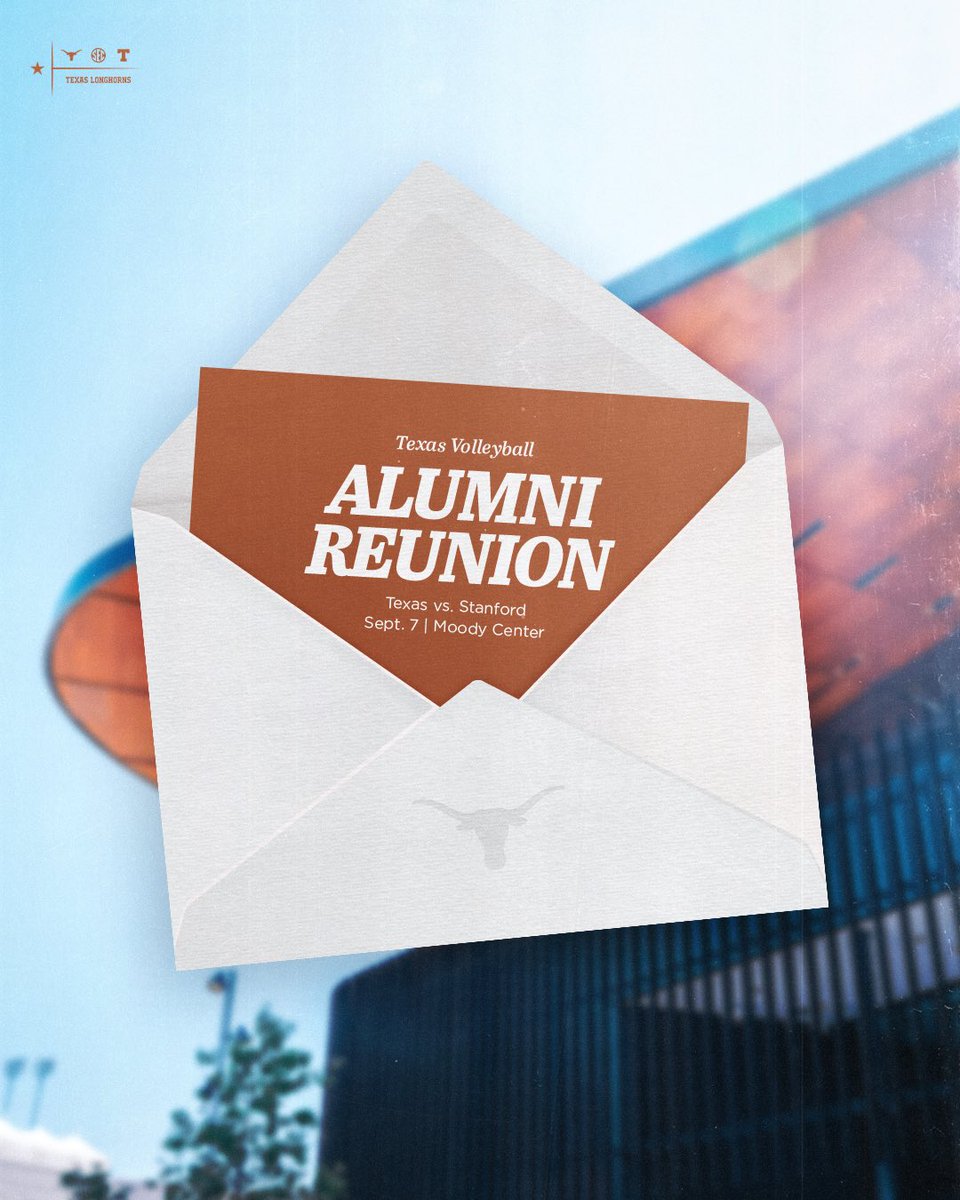 TexasVolleyball's tweet image. check your inboxes, alums π€π©
invitations for the Texas Volleyball Alumni Reunion have officially been sent. see yβall at Moody!
#HookEm