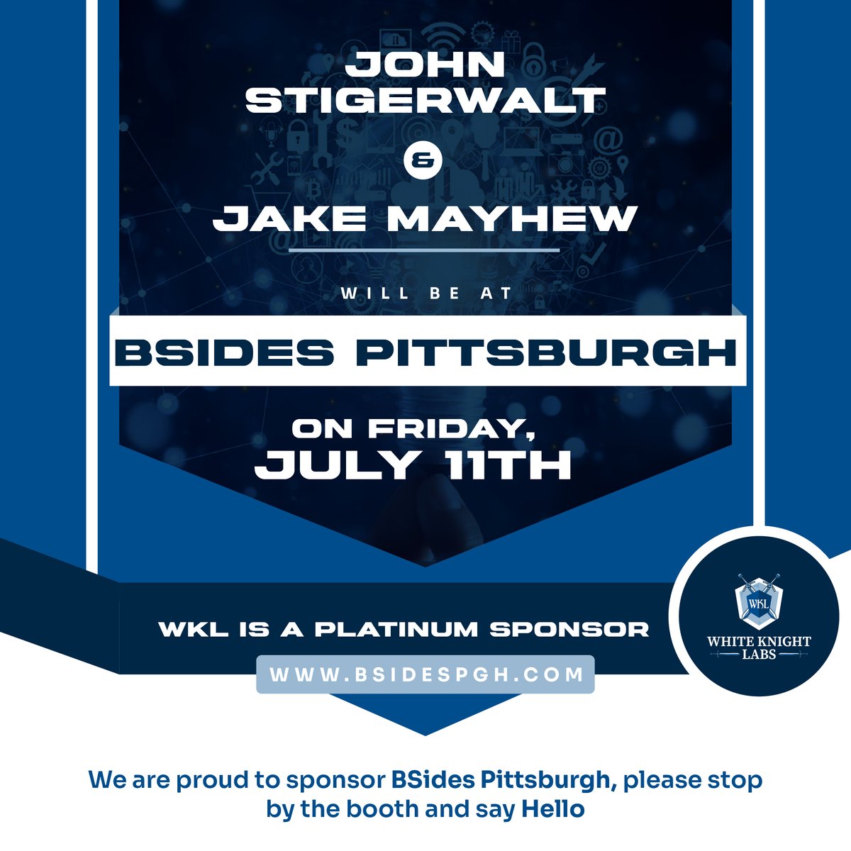 WKL_cyber's tweet image. BSides Pittsburgh, here we come!
The White Knight Labs crew is rolling in — make sure to stop by our booth and say hey to John Stigerwalt and Jake Mayhew. Come chat security, hear what we’re up to, and grab some WKL swag while you’re at it.
📍 bsidespgh.com/?utm_campaign=…