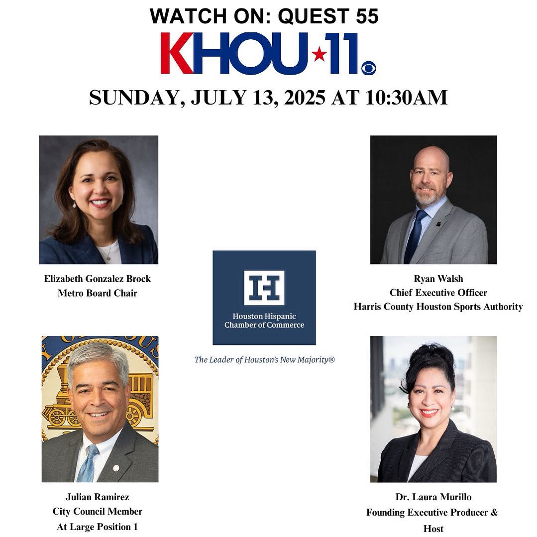 Dr. Laura Murillo (@drlauramurillo) on Twitter photo Airing this Sunday!
Join us on @KHOU11 conversations with Elizabeth Gonzalez Brock, <a href="/METROHouston/">METRO Houston</a>, Ryan Walsh <a href="/HCHSA/">Harris County - Houston Sports Authority</a> and Councilman Julian Ramirez, City of Houston.
Click here for full show link: youtu.be/wl1yzBtu7yg Airing this Sunday!
Join us on @KHOU11 conversations with Elizabeth Gonzalez Brock, <a href="/METROHouston/">METRO Houston</a>, Ryan Walsh <a href="/HCHSA/">Harris County - Houston Sports Authority</a> and Councilman Julian Ramirez, City of Houston.
Click here for full show link: youtu.be/wl1yzBtu7yg