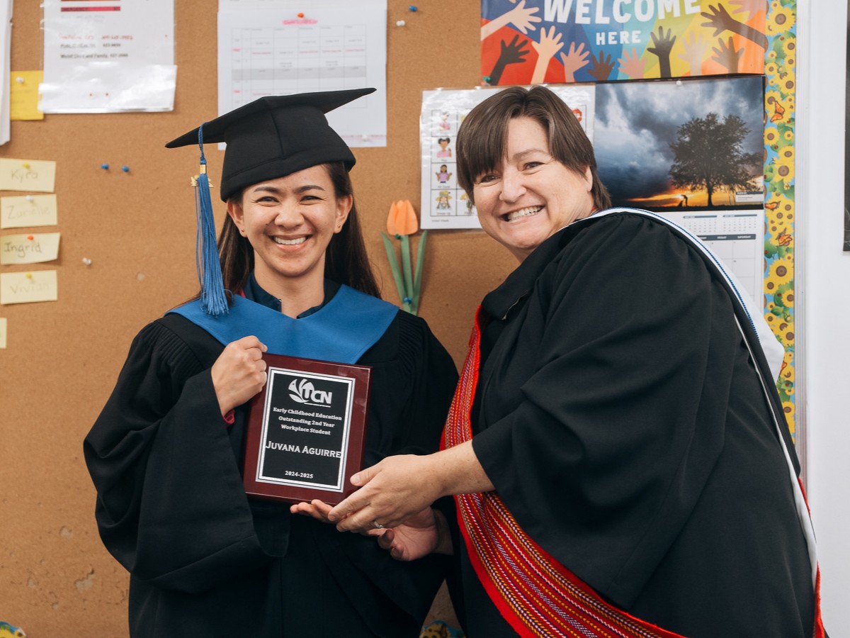 Juvana Aguirre, the recipient of the ECE Outstanding Workplace Student Award, celebrated her accomplishments with the children at her child care center. Well done, Juvana! #HereYouCan