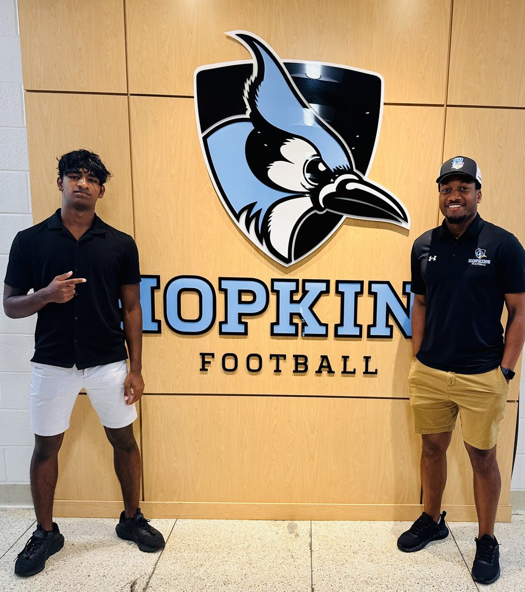 Yamin Jothi (@yaminjothi) on Twitter photo Thank you <a href="/_BJ_Hill7/">B.J. Hill</a> for the opportunity to visit <a href="/JHU_Football/">Johns Hopkins Football</a>, the tour of the athletic facilities, and sharing program’s rich history and incredible success over the years. Excited for what’s next!
<a href="/CoachMMJohnson/">Coach Mitch Johnson</a> <a href="/Coach_b_j/">Coach BJ Harrington</a> Thank you <a href="/_BJ_Hill7/">B.J. Hill</a> for the opportunity to visit <a href="/JHU_Football/">Johns Hopkins Football</a>, the tour of the athletic facilities, and sharing program’s rich history and incredible success over the years. Excited for what’s next!
<a href="/CoachMMJohnson/">Coach Mitch Johnson</a> <a href="/Coach_b_j/">Coach BJ Harrington</a>