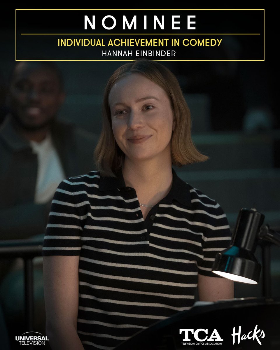 UniversalTV's tweet image. Big news from the 41st annual #TCAAwards, including 4 nominations for #Hacks 🎉 Congratulations to all!
🏆 PROGRAM OF THE YEAR
🎭 COMEDY
🌟 INDIVIDUAL IN COMEDY
@realjeansmart
@hannaheinbinder
#FYC #FYCUSG