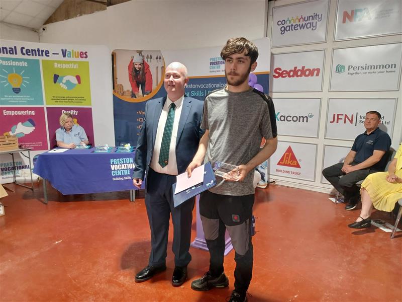 Preston Vocational Centre (@prestonvocation) on Twitter photo The Outstanding Achievement Award in Brickwork, sponsored by <a href="/PersimmonHomes/">persimmonhomes</a> goes to Tyler Cassidy.
Tyler has demonstrated natural ability and enthusiasm throughout the course. He has completed all available units with dedication and professionalism, he is truly an excellent The Outstanding Achievement Award in Brickwork, sponsored by <a href="/PersimmonHomes/">persimmonhomes</a> goes to Tyler Cassidy.
Tyler has demonstrated natural ability and enthusiasm throughout the course. He has completed all available units with dedication and professionalism, he is truly an excellent