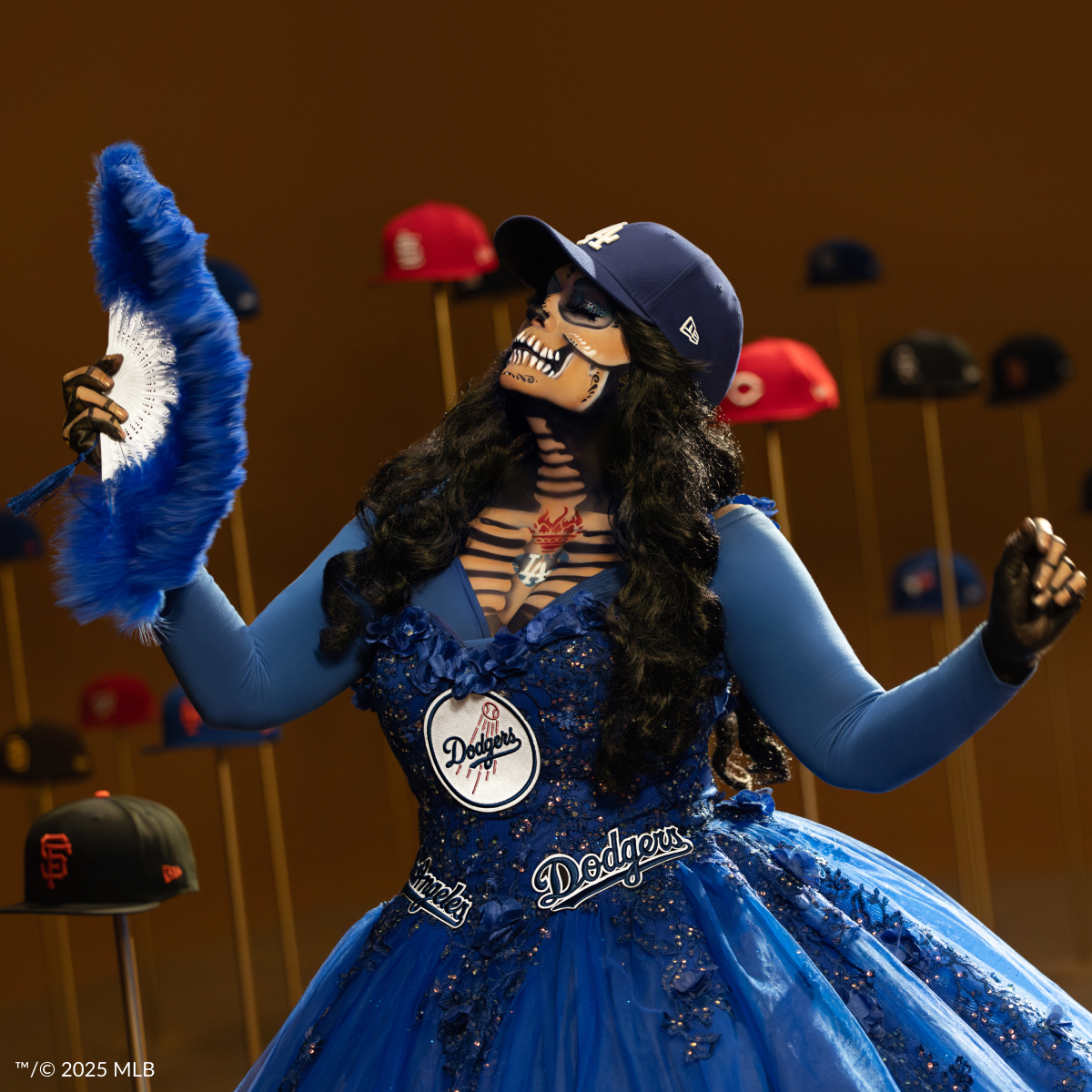 NewEraCap's tweet image. Piled into her older sister's car, Maria Flores Scott headed for Dodger stadium and never looked back. Whether she's in full Catrina makeup or just rocking her cap in the stands, she carries generations of tradition with her. Because Nothing Beats Real. newer.ac/NothingBeatsRe…