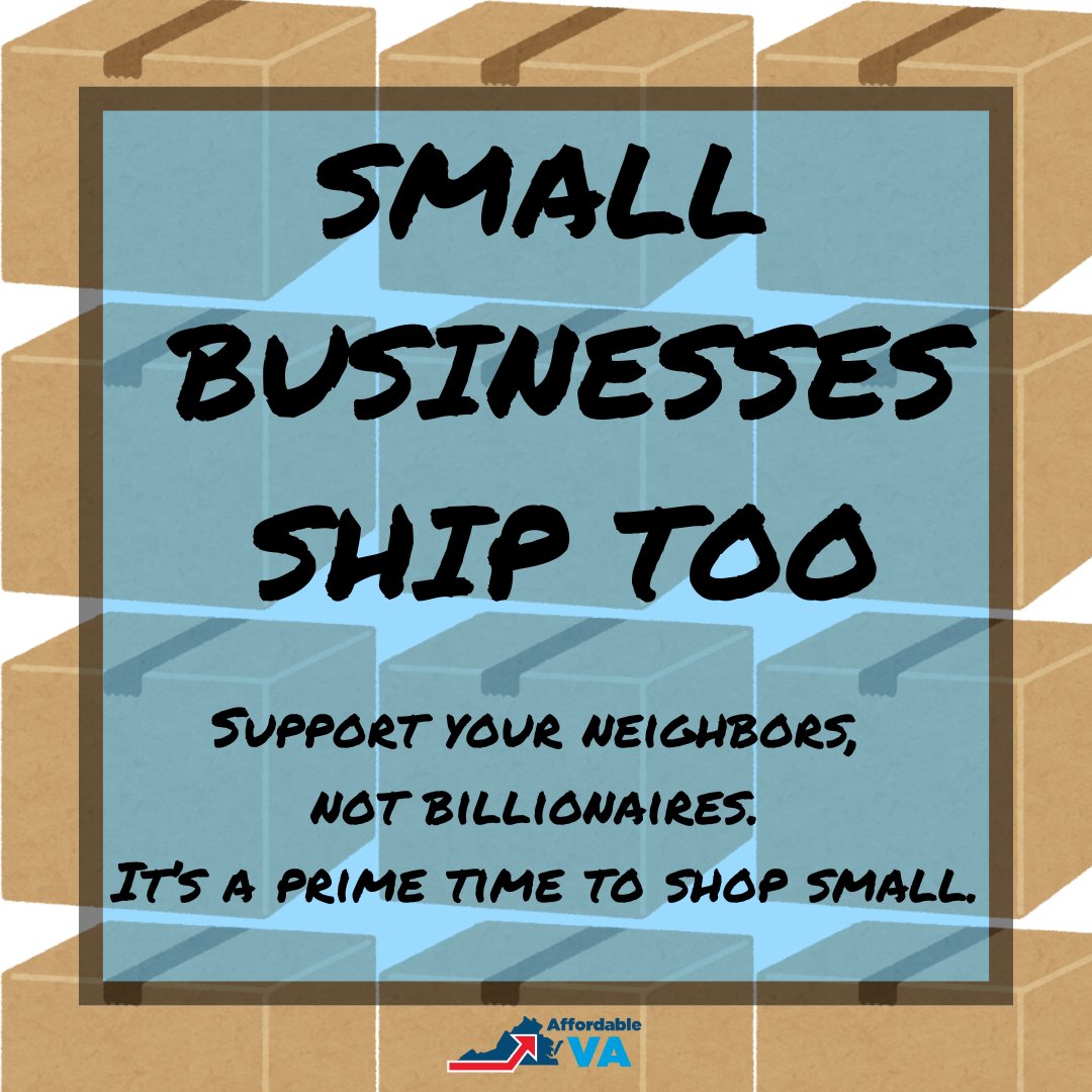 Affordable_Va's tweet image. After receiving a huge tax break, billionaires don't need any more help, but the small businesses in your community do. When you support them, more of your money stays in your community, too.