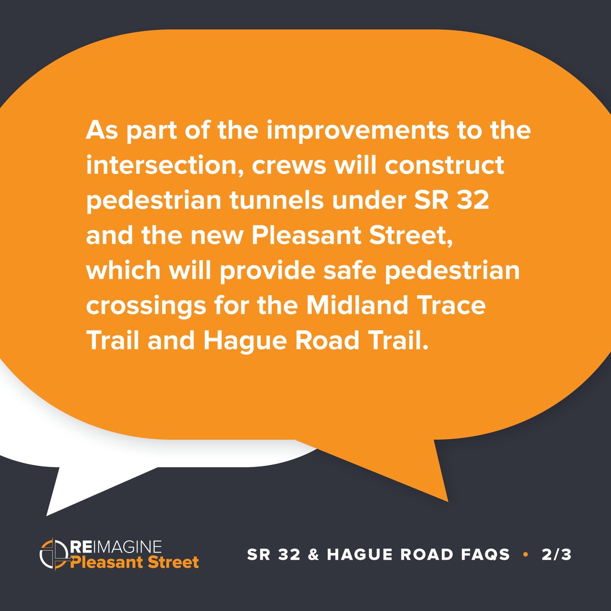 reimagineplsnt's tweet image. One question we’ve received is why the entire SR 32 and Hague Road intersection is closed. We’ve answered that and more on our FAQ page. reimaginepleasantst.com/faqs