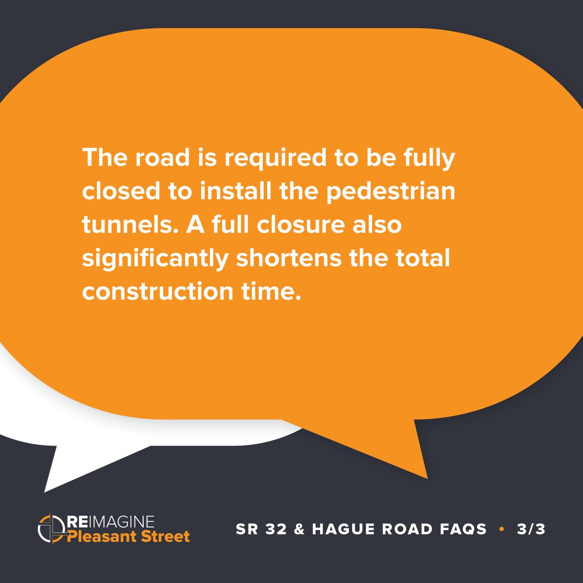 reimagineplsnt's tweet image. One question we’ve received is why the entire SR 32 and Hague Road intersection is closed. We’ve answered that and more on our FAQ page. reimaginepleasantst.com/faqs