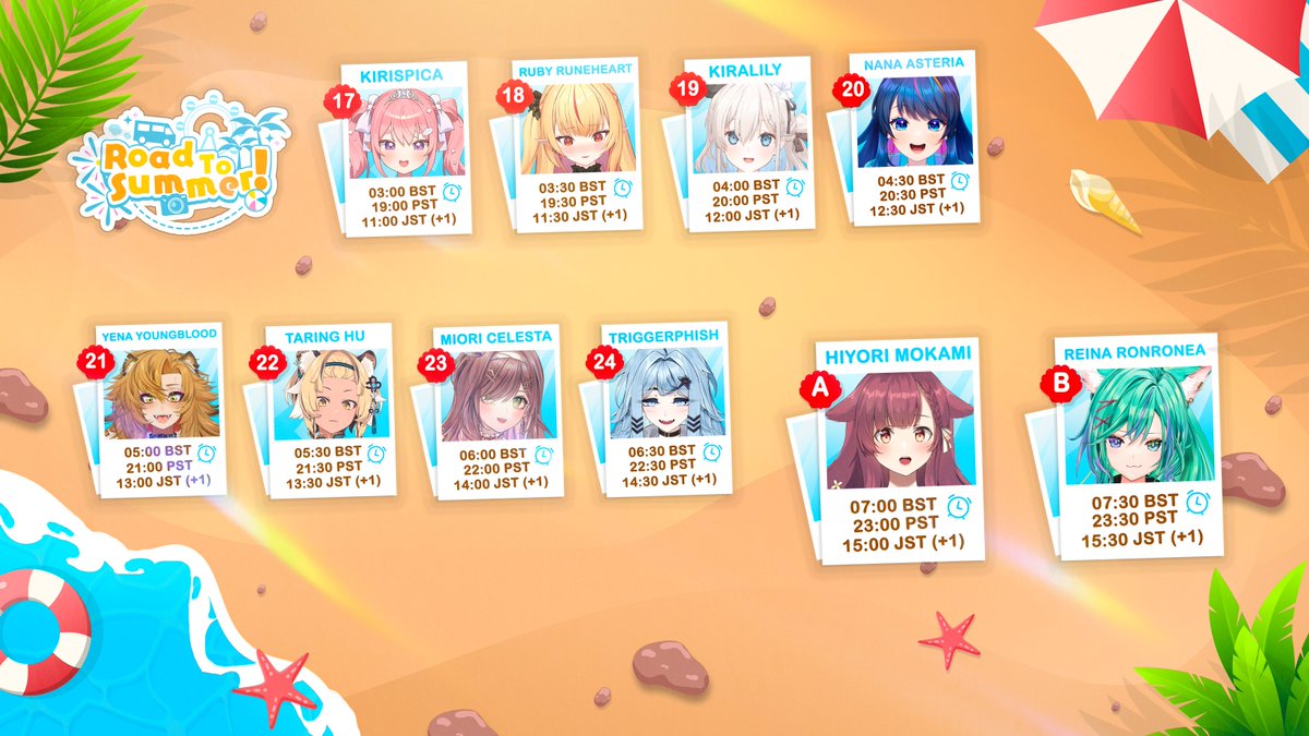 Hiyori Mokami 桃神日和 🌾🎵 (@hiyorimokami) on Twitter photo 【 ROAD TO SUMMER RELAY SCHEDULE 】⸺ 🏖️
Got your sunscreen ready~? 😎 LET'S GO! 🔜🚘
Hee is the full lineup for all our destination in the #RoadtoSummerRelay hosted by <a href="/ReinaRonronea/">Reina Ronronea 🧶🤘🏻【globie】</a> and I!
🗓️ VACATION STARTS: 10:30 PST / 18:30 BST
Save the playlist in the description! ⤵️ 【 ROAD TO SUMMER RELAY SCHEDULE 】⸺ 🏖️
Got your sunscreen ready~? 😎 LET'S GO! 🔜🚘
Hee is the full lineup for all our destination in the #RoadtoSummerRelay hosted by <a href="/ReinaRonronea/">Reina Ronronea 🧶🤘🏻【globie】</a> and I!
🗓️ VACATION STARTS: 10:30 PST / 18:30 BST
Save the playlist in the description! ⤵️