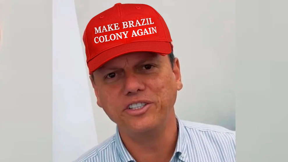 Sensacionalista (@sensacionalista) on Twitter photo Tarcísio grava vídeo com boné 'Make Brazil Colony Again' Tarcísio grava vídeo com boné 'Make Brazil Colony Again'
