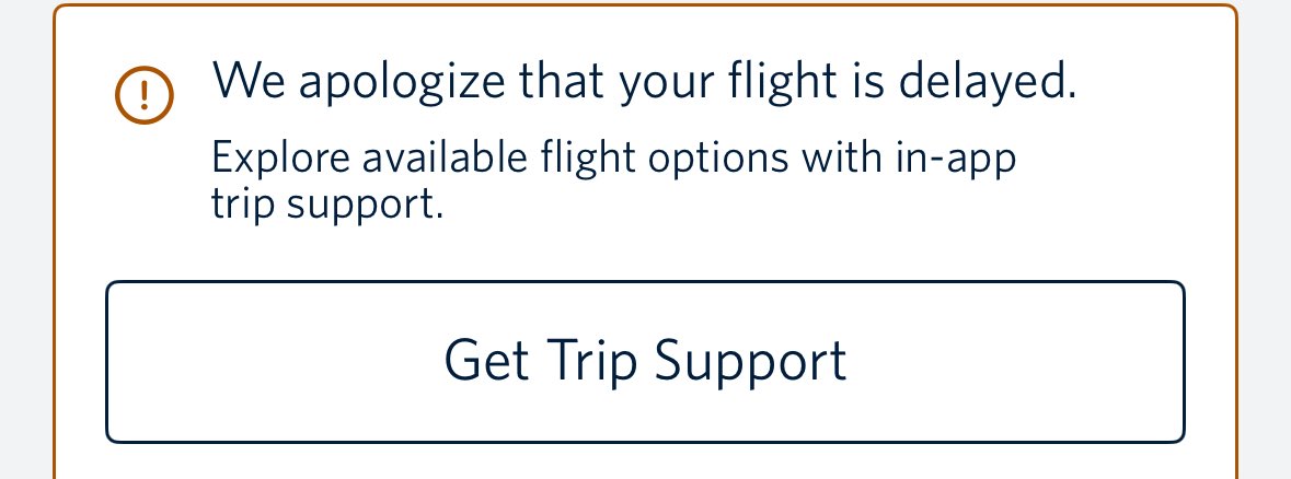 If I don’t see this during a trip now I must assume the ⁦<a href="/Delta/">Delta</a>⁩ app is broken.