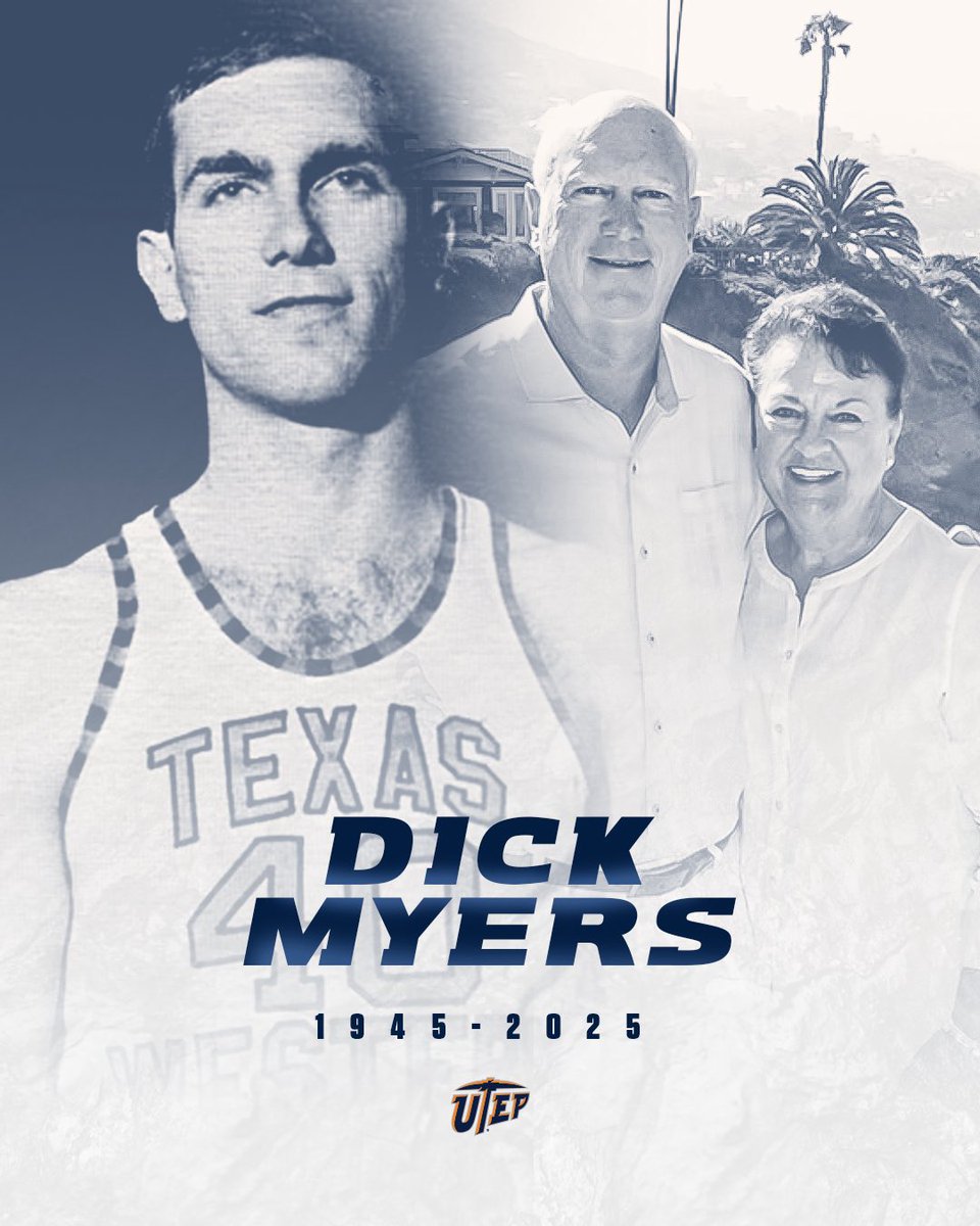 UTEPMBB's tweet image. We would like to offer our heartfelt condolences to the family and friends of Dick Myers. Dick was not only a valuable member of the 1966 TWC national championship team, but a tremendous supporter of UTEP Athletics. Dick was a great man who bled Orange and Blue.