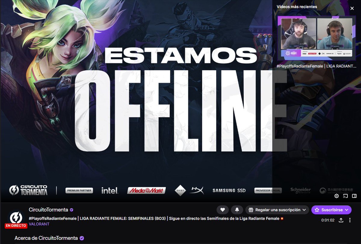 La paliza que les estábamos dando en Sunset ha sido demasiado para <a href="/TwitchES/">Twitch ES</a>.

Id chapando Valorant <a href="/FractiousES/">Fractious Esports</a> 👋