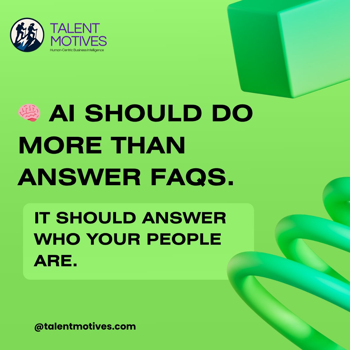 🧠 AI should do more than answer FAQs.
It should answer who your people are.

Too many people see generative AI as a virtual assistant.
But what happens when employees don’t need faster answers—they need better understanding?

Sherpa MQi uses RAG AI not just to assist, but to