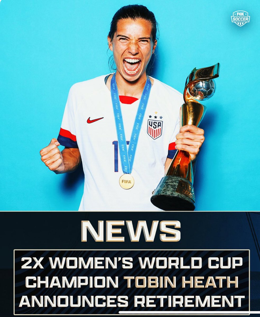 The first of my three legends has retired.Be happy <a href="/TobinHeath/">Tobin Heath</a>