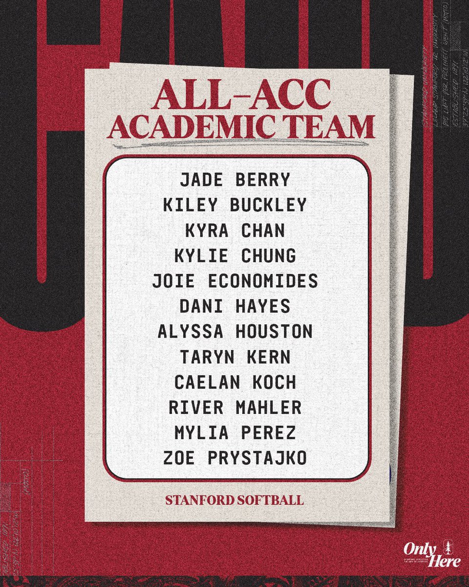 StanfordSball's tweet image. 📚 An even dozen members of the Card land on the All-ACC Academic team!
📰➡️ tinyurl.com/yckb2n5w
#GoStanford