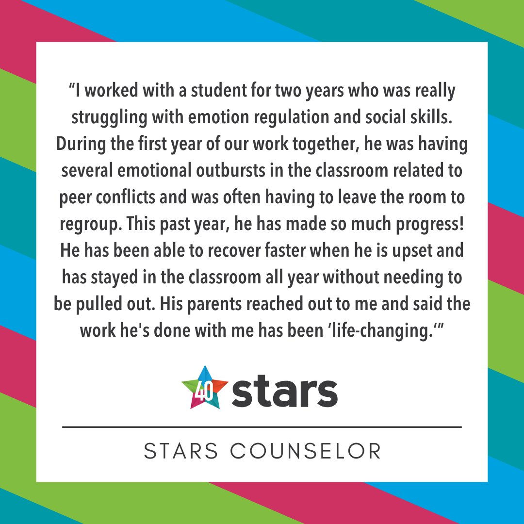 What an amazing impact our Counselors and Therapists can have on the lives of young people! When the youth in our community are given access to hope, health, and connection, beautiful things happen!!! ❤️