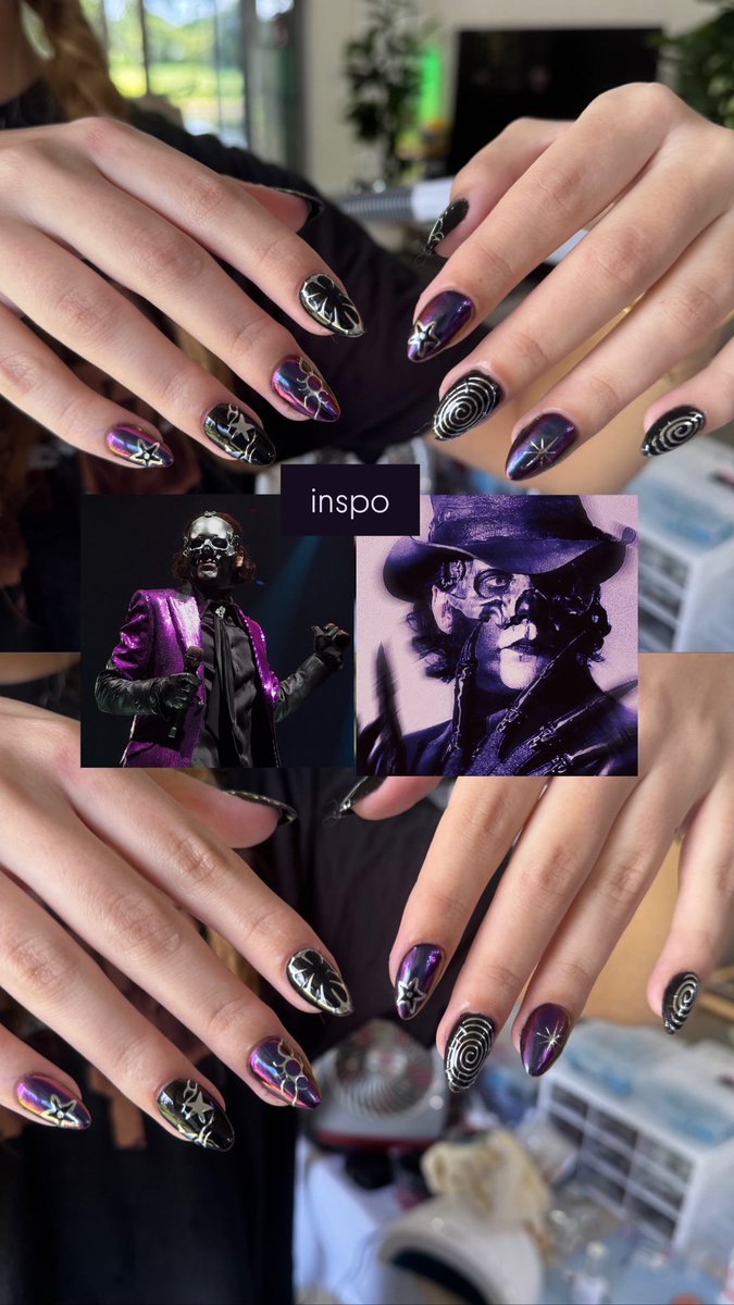 juniearts's tweet image. i did my nails for my first ghost ritual on sunday💜 i’m obsessed w them