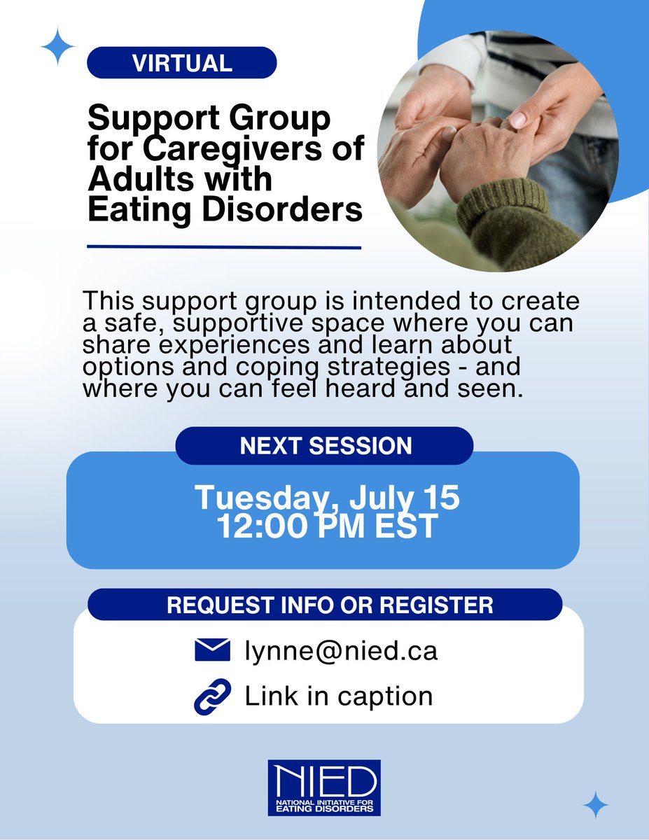 Our next Support Group for Caregivers of Adults with Eating Disorders is coming up on July 15th!

Register here: us02web.zoom.us/meeting/regist…