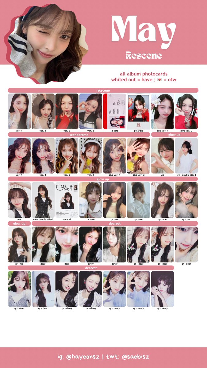 rescene 리센느 photocard 포토카드 template - updated with dearest