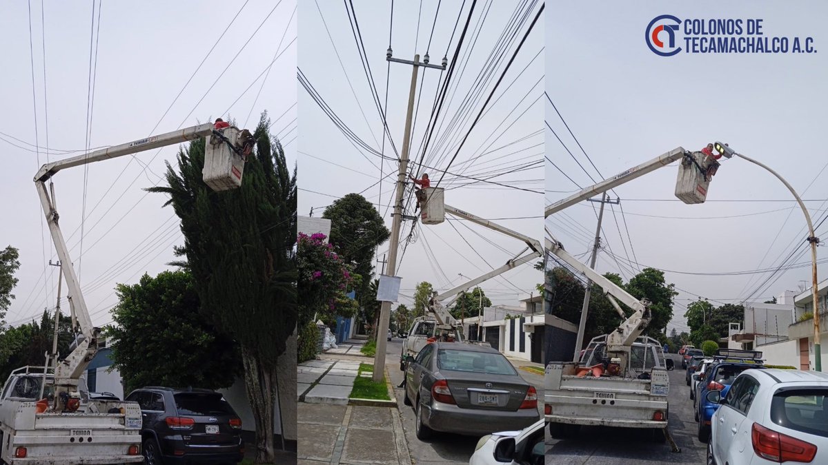 Gracias al trabajo coordinado entre la *Asociación de Colonos de Tecamachalco, la Delegación Municipal y el Consejo de Participación Ciudadana*, se están realizando labores de _reparación de luminarias en distintas calles del fraccionamiento_.

#ColonosTK #TecamachalcoIluminado
