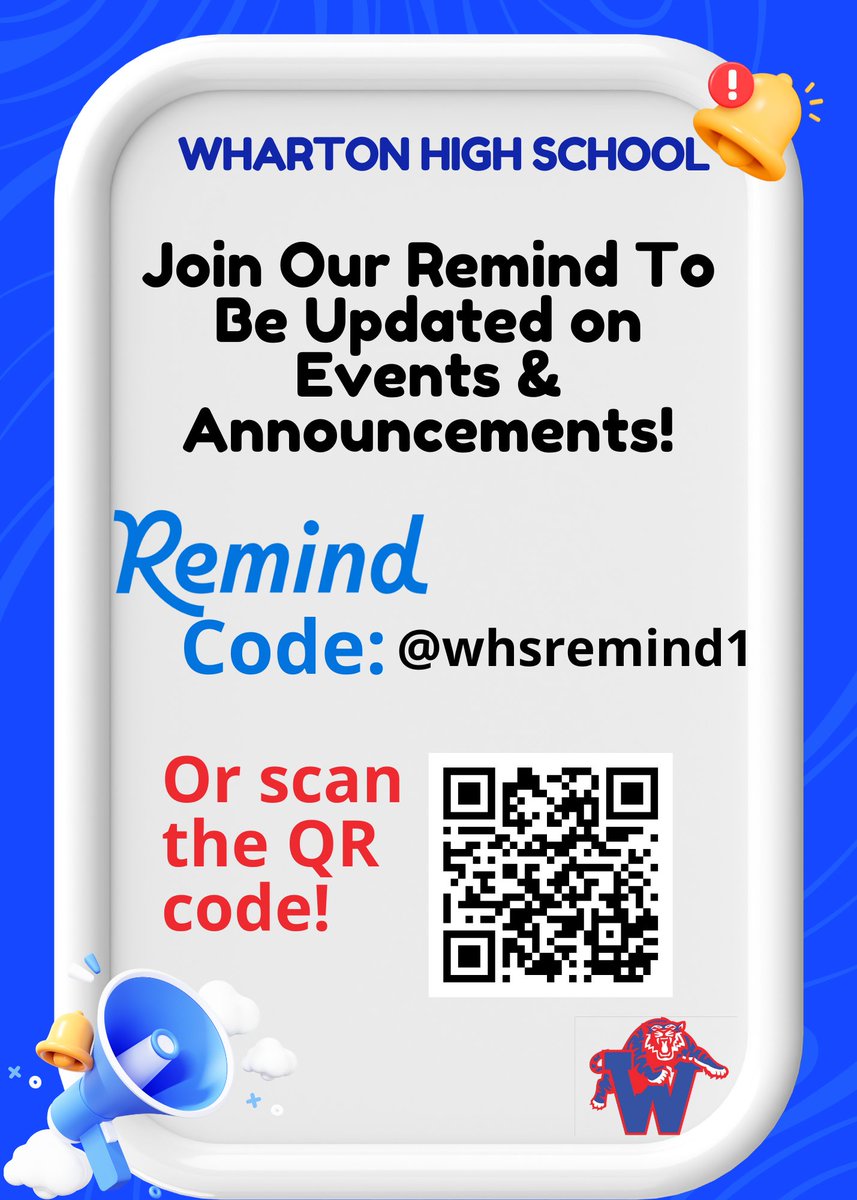 WHS parent, join our Remind to be updated on events and announcements!