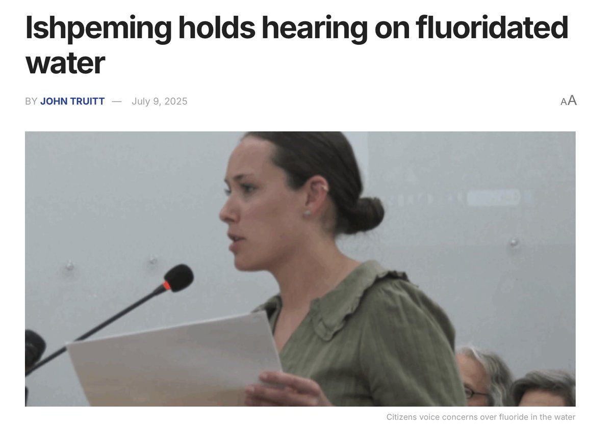 FluorideAction's tweet image. MICHIGAN - "The question of whether or not fluoride should remain in Ishpeming’s water supply was discussed tonight during a special meeting of the Ishpeming City Council.
During this information-gathering session, the council allowed representatives from both sides of the…