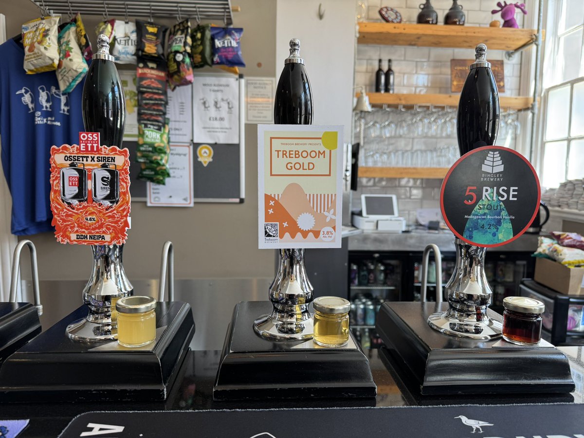 Thursday’s cask ale from 3pm to 10pm - 

5 Rise Stout - Bingley
Treboom Gold - Treboom
DDH IPA - <a href="/ossettbrewery/">Ossett Brewery</a> x Siren