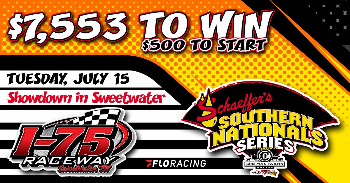 Southern Nationals Series (@sonationals) on Twitter photo 𝐓𝐡𝐞 𝐅𝐢𝐫𝐬𝐭 𝐅𝐨𝐮𝐫
The <a href="/SchaefferOil/">Schaeffer Oil</a> Southern Nationals kicks off the 2025 season in the upcoming days in four events in the states of WV, VA, and TN. We hope you'll join us!
7/11 - Beckley Motor Speedway
7/12 - <a href="/WytheRaceway/">Wythe Raceway</a>
7/14 - <a href="/TheGap_VolSpdwy/">Volunteer Speedway</a>
7/15 - <a href="/i75raceway/">I-75 Raceway</a> 𝐓𝐡𝐞 𝐅𝐢𝐫𝐬𝐭 𝐅𝐨𝐮𝐫
The <a href="/SchaefferOil/">Schaeffer Oil</a> Southern Nationals kicks off the 2025 season in the upcoming days in four events in the states of WV, VA, and TN. We hope you'll join us!
7/11 - Beckley Motor Speedway
7/12 - <a href="/WytheRaceway/">Wythe Raceway</a>
7/14 - <a href="/TheGap_VolSpdwy/">Volunteer Speedway</a>
7/15 - <a href="/i75raceway/">I-75 Raceway</a>