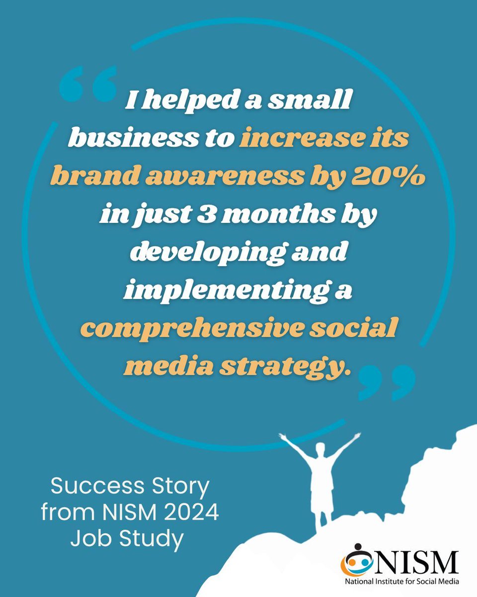 nismonline's tweet image. Success in #SocialMedia is important to acknowledge! 👏 

The #NISM #JobStudy goes over challenges &amp;amp; successes felt by participants in the industry, and more: buff.ly/tUGtzvW