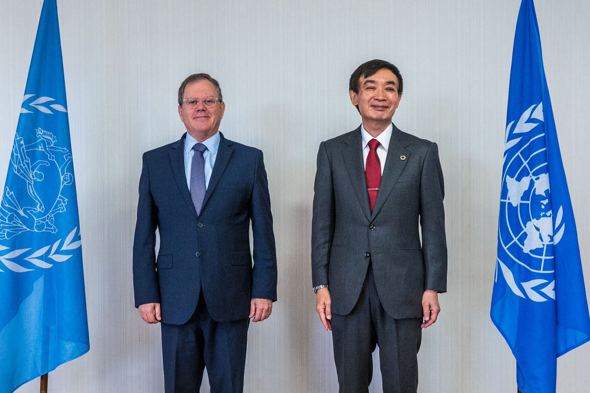 IsraelinGeneva's tweet image. Ambassador Daniel Meron met with Director-General of @UPU_UN, Mr. Masahiko Metoki ahead of the preparation meeting of a the 28th UPU Congress in Dubai in September.