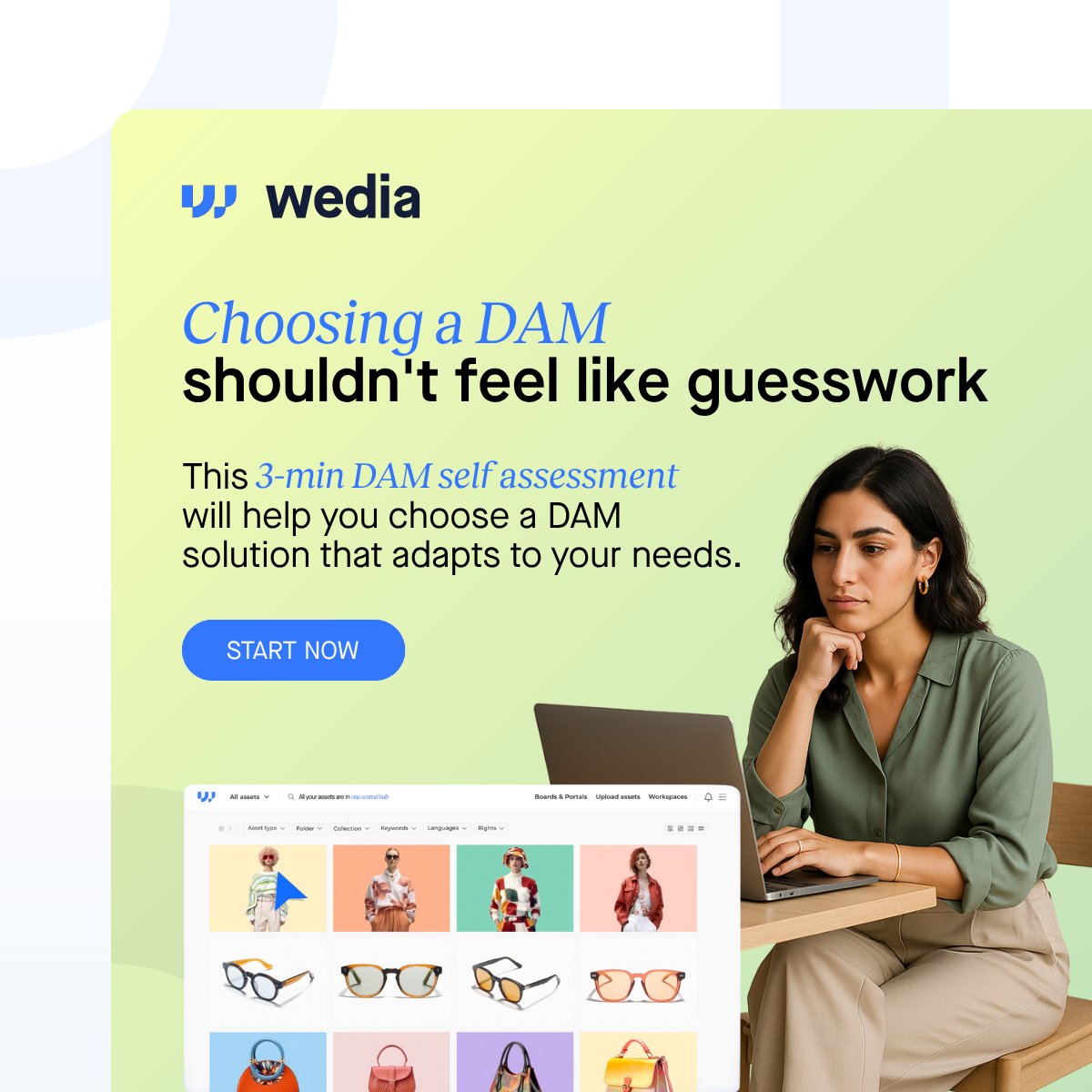 Feeling unsure about which DAM solution to choose? 🤔
The hardest part is often knowing what to look for.

Take the quiz 👉 eu1.hubs.ly/H0lGBlJ0

#Wedia #SelfAssessment #DAM #DigitalAssetManagement