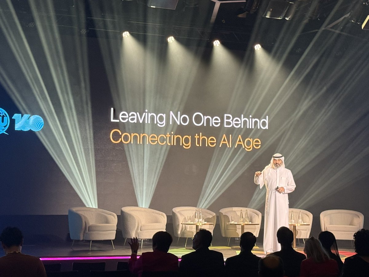 #SaudiArabia <a href="/McitGovSa/">وزارة الاتصالات وتقنية المعلومات</a> Abdullah Alswaha discusses how we must act today. It took us 50 years to realise $16 trillion in the #digitaleconomy, and it will only take 5 years to do the same. @AiforGood <a href="/ITU/">Int’l Telecommunication Union</a> #AIforGood