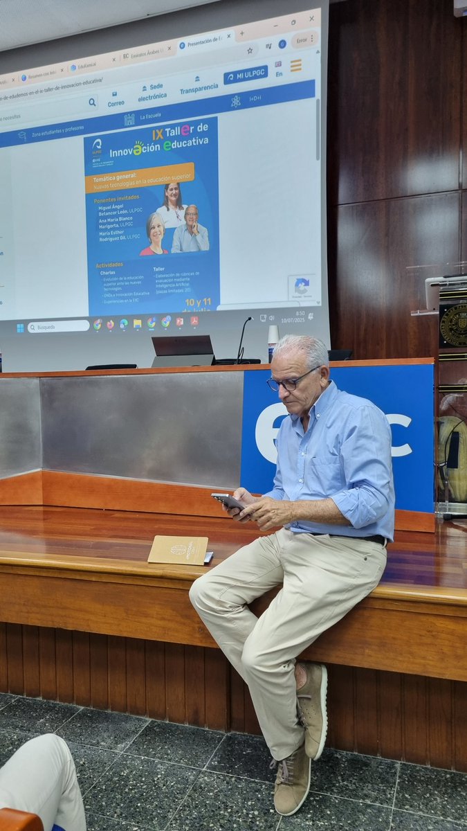 Primera ponencia en el IX Taller de Innovación Educativa de la EICC <a href="/ULPGC/">ULPGC</a> a cargo de Miguelo Betancor "Del Humanismo al Transhumanismo"