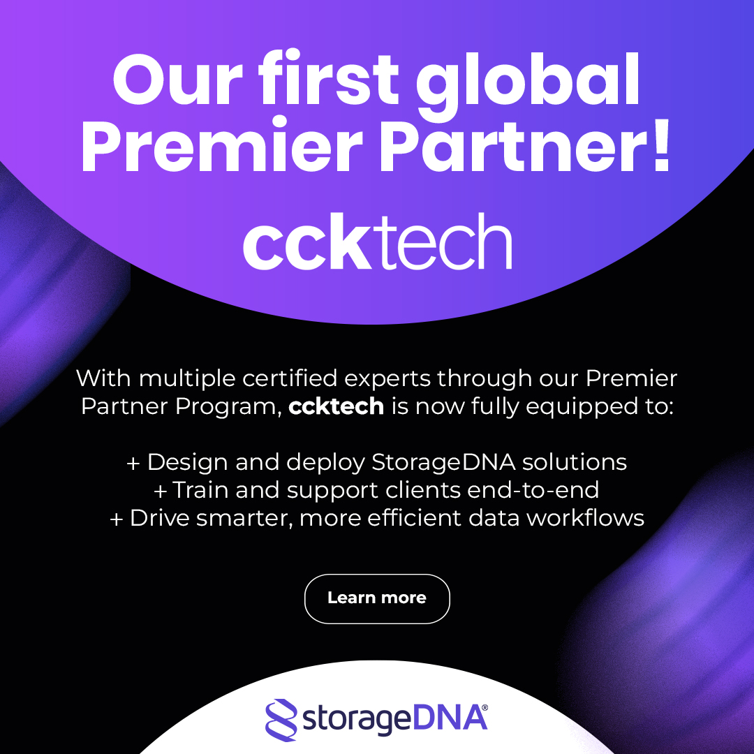 Announcing <a href="/ccktechuk/">ccktech</a>  as our Premier Partner—and StorageDNA’s first global Premier Partner!
With DNAfabric expertise and certified specialists, they’re transforming data workflows across the UK.

👉 Learn more: bit.ly/3ICsC19