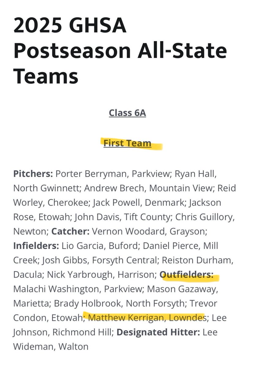 Matthew Kerrigan (@matthewkerriga4) on Twitter photo Beyond blessed to be named first team all state <a href="/baseballlowndes/">LHSbaseball</a> <a href="/KarlNonemaker/">Karl Nonemaker</a> <a href="/KerriganDan/">Dan Kerrigan</a> Beyond blessed to be named first team all state <a href="/baseballlowndes/">LHSbaseball</a> <a href="/KarlNonemaker/">Karl Nonemaker</a> <a href="/KerriganDan/">Dan Kerrigan</a>