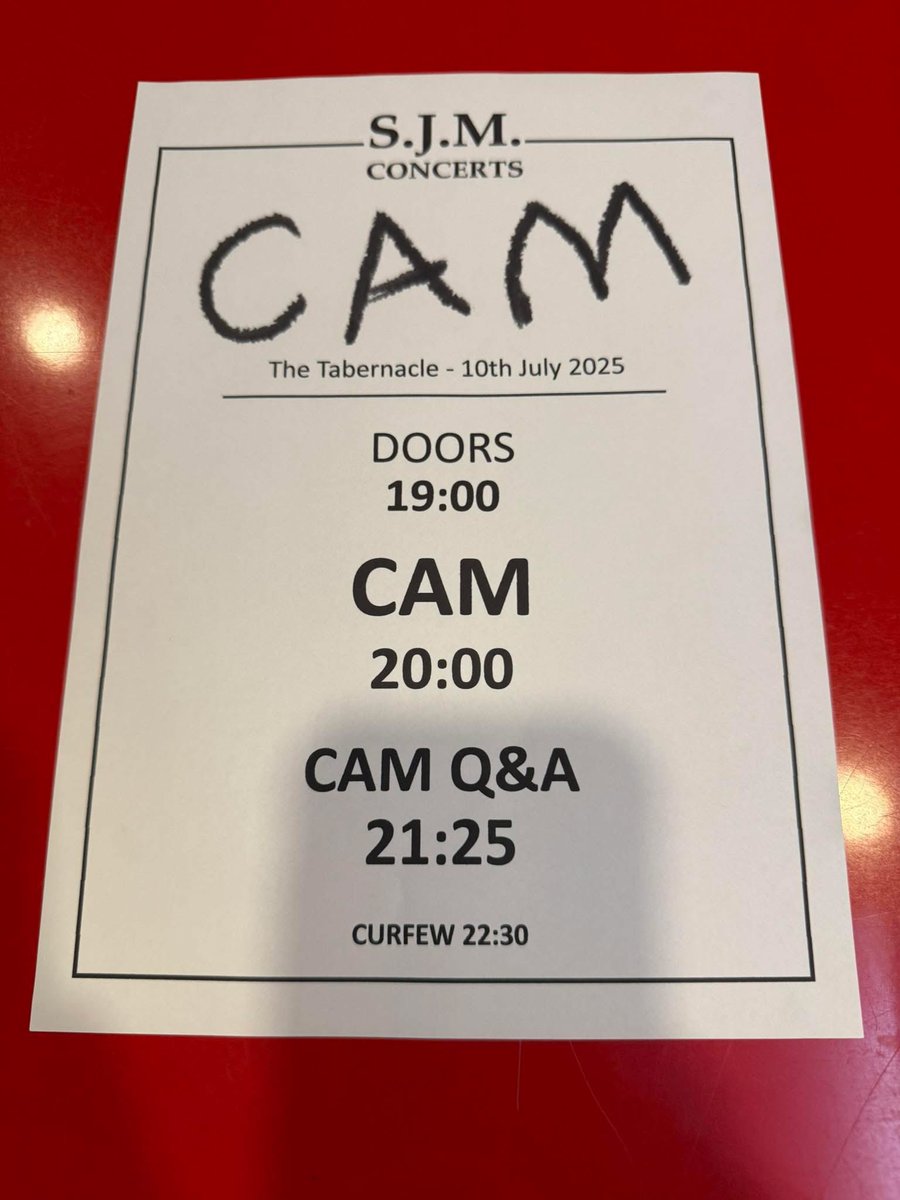 For anyone going to see <a href="/camcountry/">Cam</a> in London 🇬🇧 tonight here’s the timings.
We’ll be there so you can see footage here and on our Instagram later!
