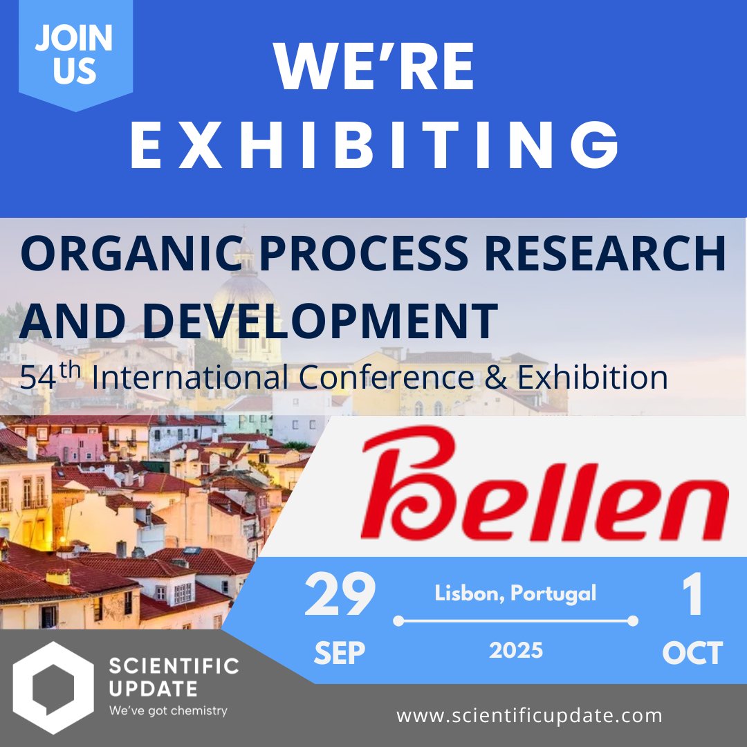 BellenChemistry's tweet photo. Join us at @SciUp OPR&amp;D Event in Lisbon This Autumn!

We are excited to announce our participation in the upcoming Scientific Updates OPR&amp;D event in Lisbon this autumn. If you would like to arrange a meeting with our team, please reach out to us. 

#pharma #CRO #CDMO #API #FTE https://t.co/WRWLKidIzT
