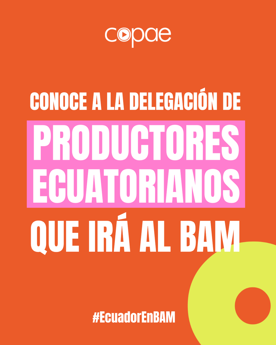 COPAE_Ec's tweet photo. ¡Ecuador llega con fuerza al @BAM_Bogota ! 🇪🇨✨

Del centro del mundo al punto de encuentro del audiovisual suramericano, siete productores representarán al país en uno de los encuentros más importantes del sector audiovisual en la región. https://t.co/1aQSlu6P10