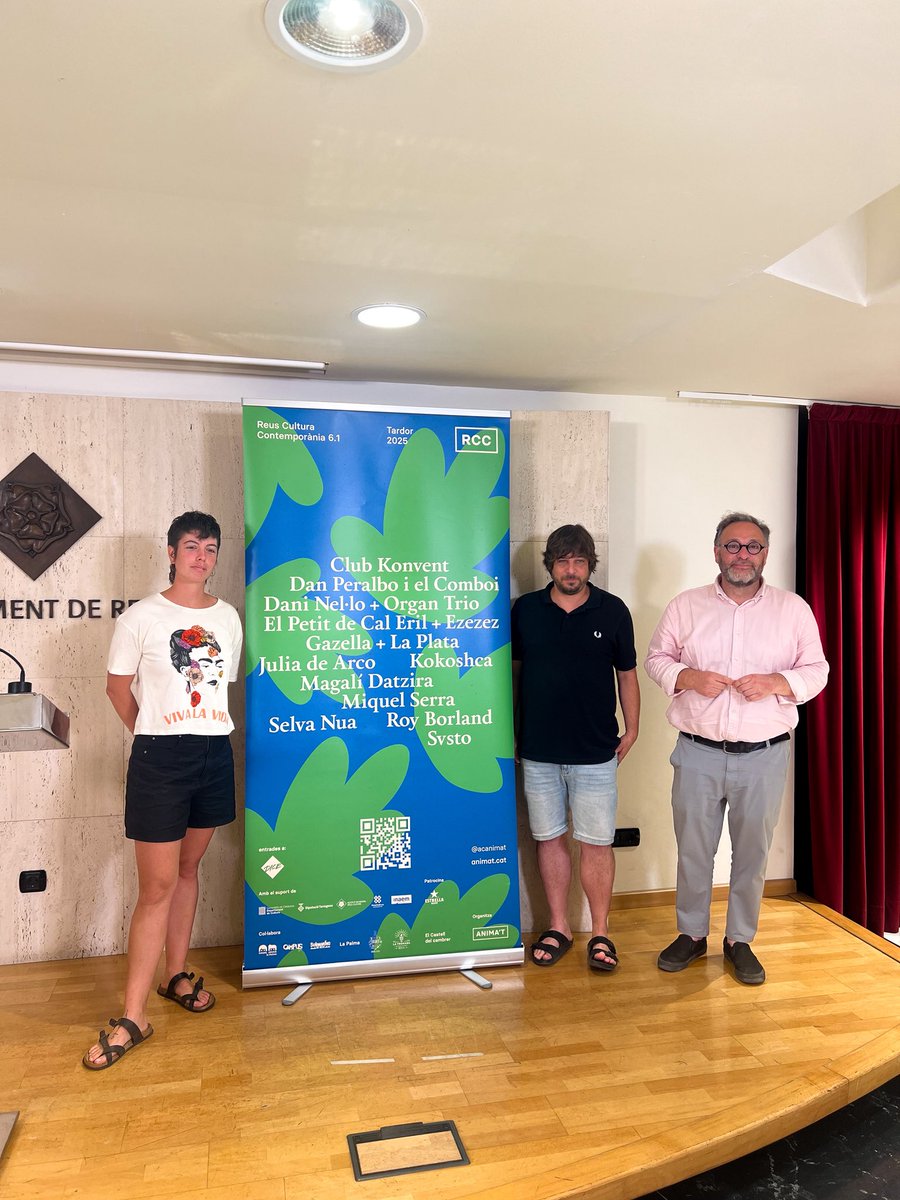 ERCReus (@ercreus) on Twitter photo ➡️ El regidor <a href="/daresa72/">Dani Recasens</a> ha presentat una nova edició del cicle Reus Cultura Contemporània!
👥 En aquesta edició de tardor 2025, hi actuaran un total de 16 artistes i grups repartits en 12 concerts.
Més ℹ️ a shorturl.at/WzIQ0 ➡️ El regidor <a href="/daresa72/">Dani Recasens</a> ha presentat una nova edició del cicle Reus Cultura Contemporània!
👥 En aquesta edició de tardor 2025, hi actuaran un total de 16 artistes i grups repartits en 12 concerts.
Més ℹ️ a shorturl.at/WzIQ0
