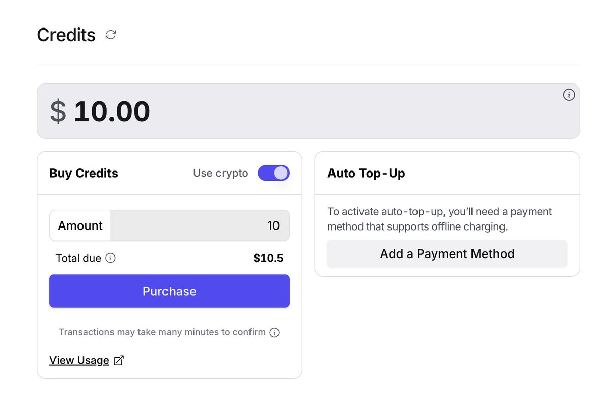 虚拟货币白痴充这$10 可真费劲，反复在三个钱包间转账、充值和交易。有些钱流转过程中莫名消失😅。虚拟货币做什么都要收费，还有不同链网络，懂哥们知道我经历什么了吧…  OpenRouter 10 积分每日调用:free模型就提升到