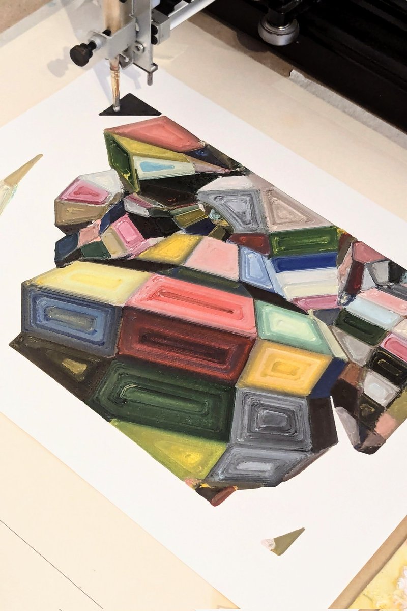 Julien_Espagnon's tweet image. Plotter painting process