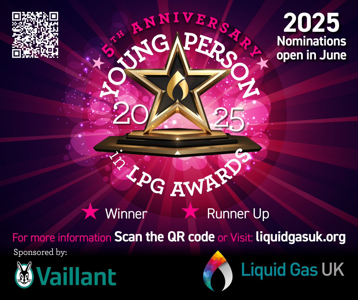 Could your colleague be the next Young Person in LPG of the Year? 🏆
Nominations for the 2025 awards are officially open.
Nominate, celebrate &amp; help secure our sector’s future.
 👉 liquidgasuk.org/news/young-per… #LPG #FutureLeaders #LPGAwards #YPILPG