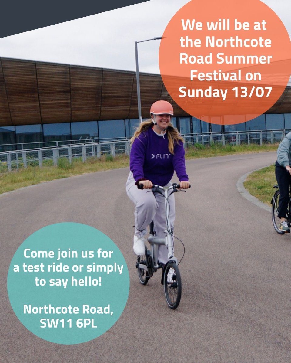 Join us on Sunday 13/07 at the Northcote Road Summer Festival in London!
Come and take the FLIT M2 for a spin on some London streets or chat with the team ☀️